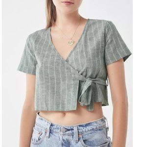 Urban Outfiitters Striped Wrap Cropped Top
